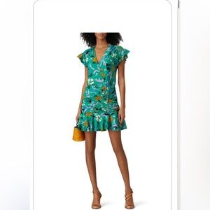 Veronica beard green printed Maria dress